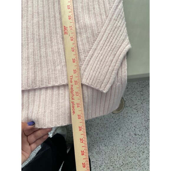 Sundance Ribbed Knit Pullover Sweater Womens M High Neck Pink Cozy Knit Staple - Picture 5 of 6